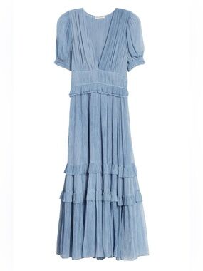 Ulla Johnson Elodie Silk Midi Dress in Slate